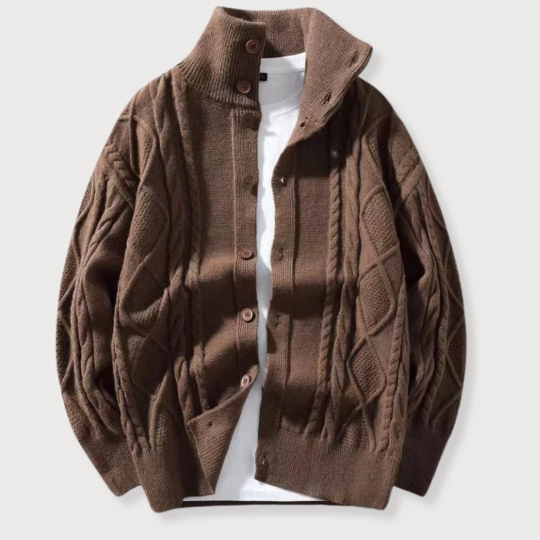 Heren Cardigan Gebreid met Kabelpatroon 1