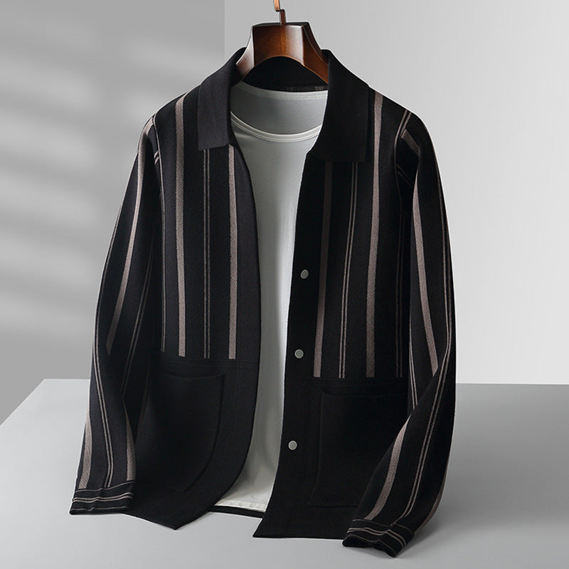 Heren Cardigan Groot Gestreept 1