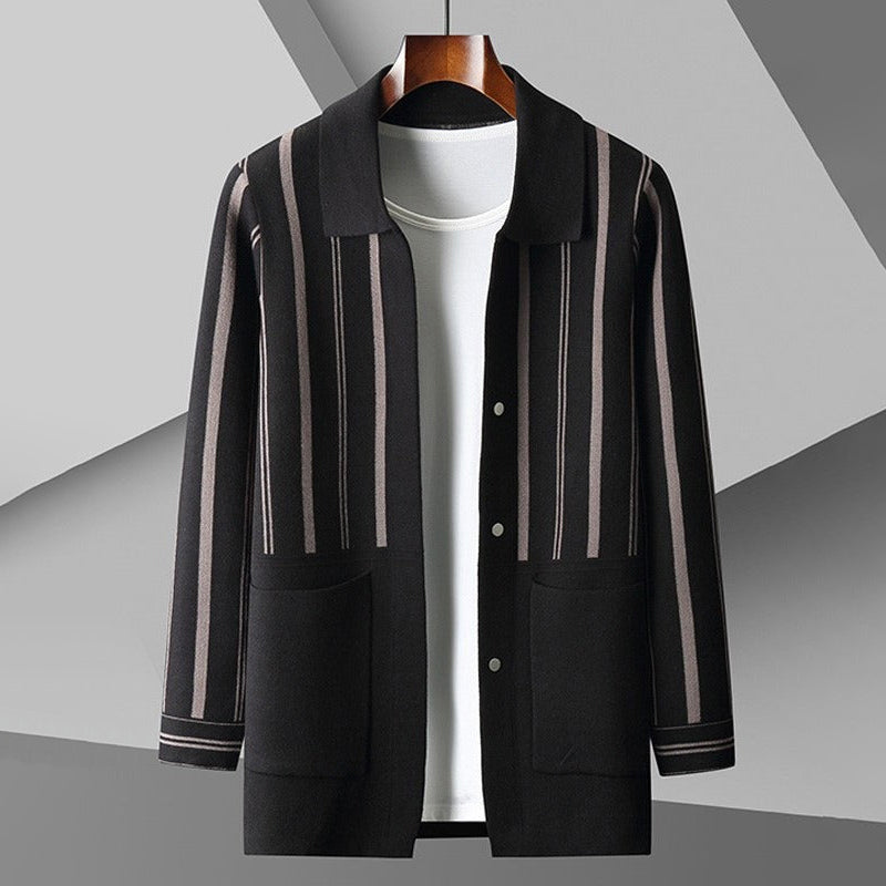 Heren Cardigan Groot Gestreept 3