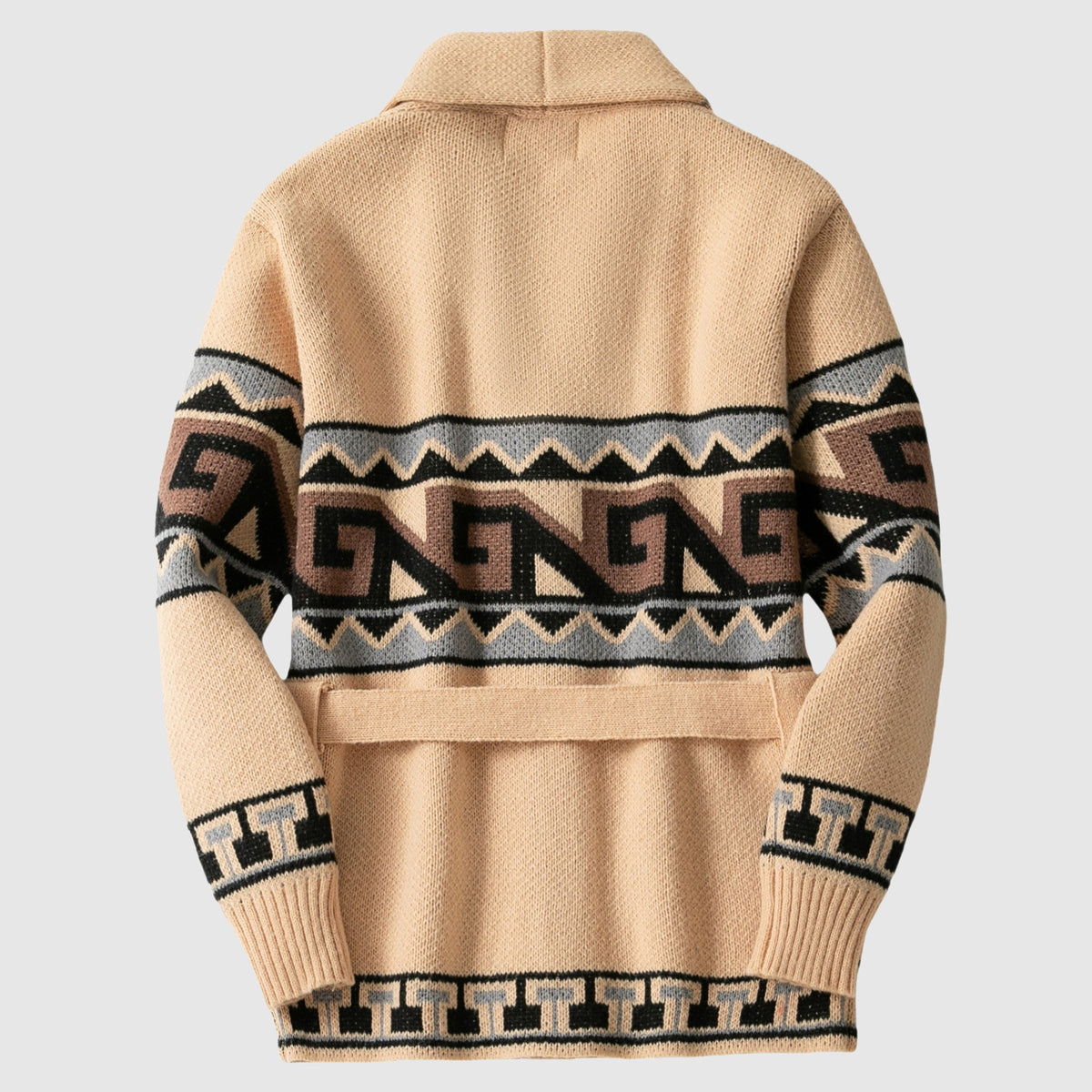 Heren Cardigan Sjaalkraag Met Geometrische Patronen 2