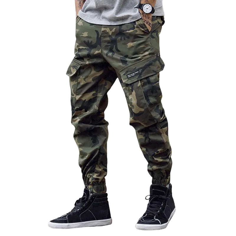 Heren Cargo Joggingbroek Camouflage Stijl 0