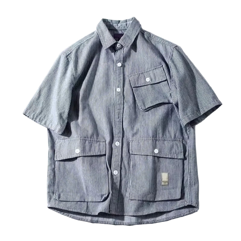 Heren Cargo Werkshirt Met Opgestikte Zakken 0