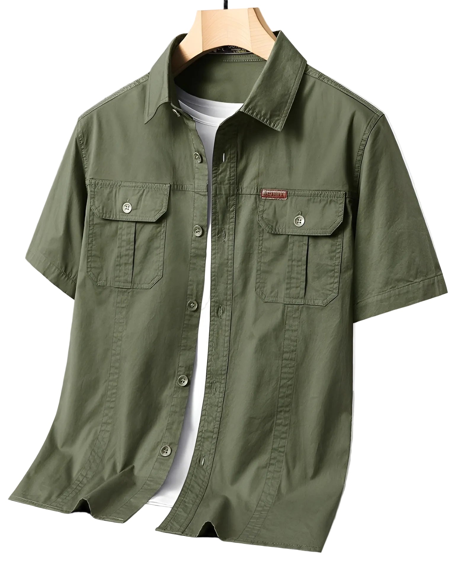 Heren Cargoshirt Korte Mouwen 0