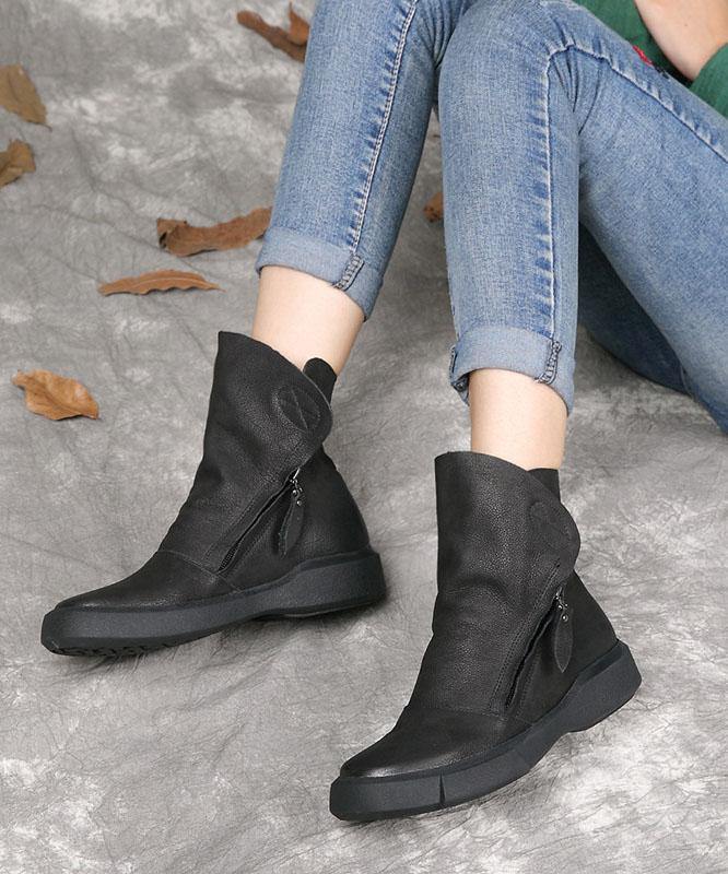 Heren Casual Boots van Koeienleer met Rits 1