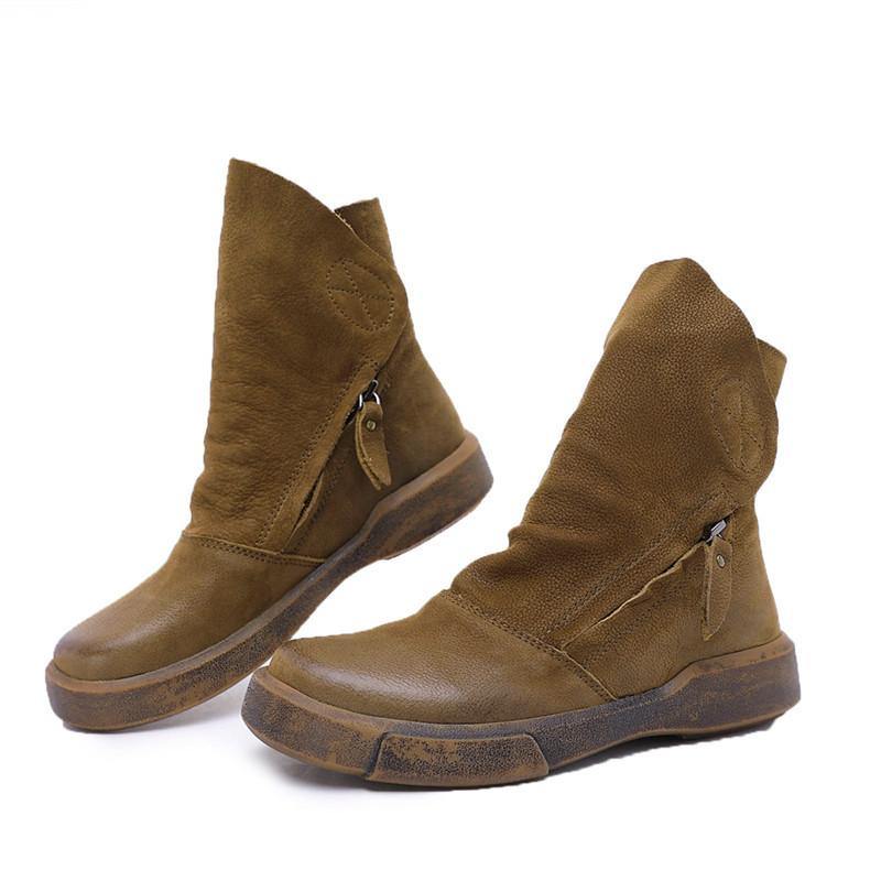 Heren Casual Boots van Koeienleer met Rits 4