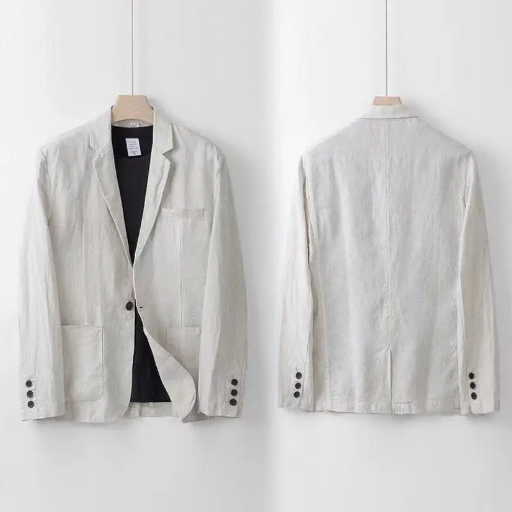 Heren Casual Linnen Set Met Ademende Pasvorm 3