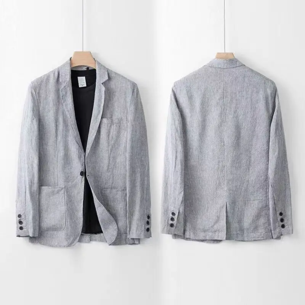 Heren Casual Linnen Set Met Ademende Pasvorm 5