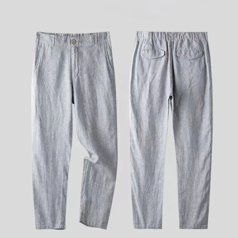 Heren Casual Linnen Set Met Ademende Pasvorm 6