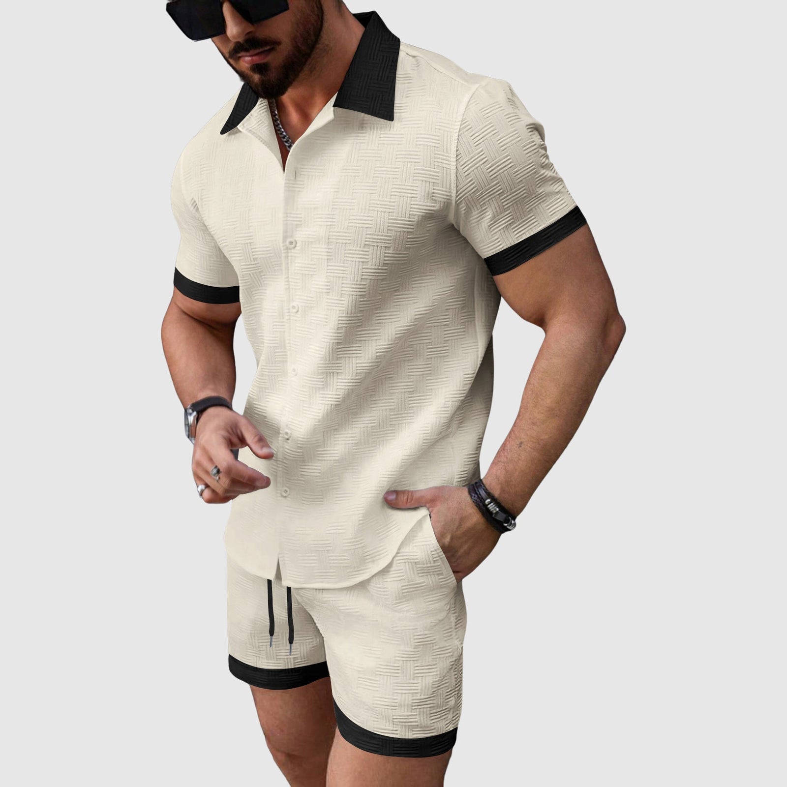 Heren Casual Sport Set Korte Mouwen 2