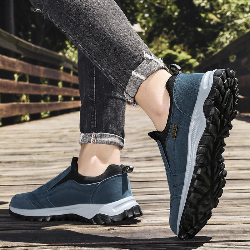 Heren Casual Wandelschoenen Ademend Suède Leer 3