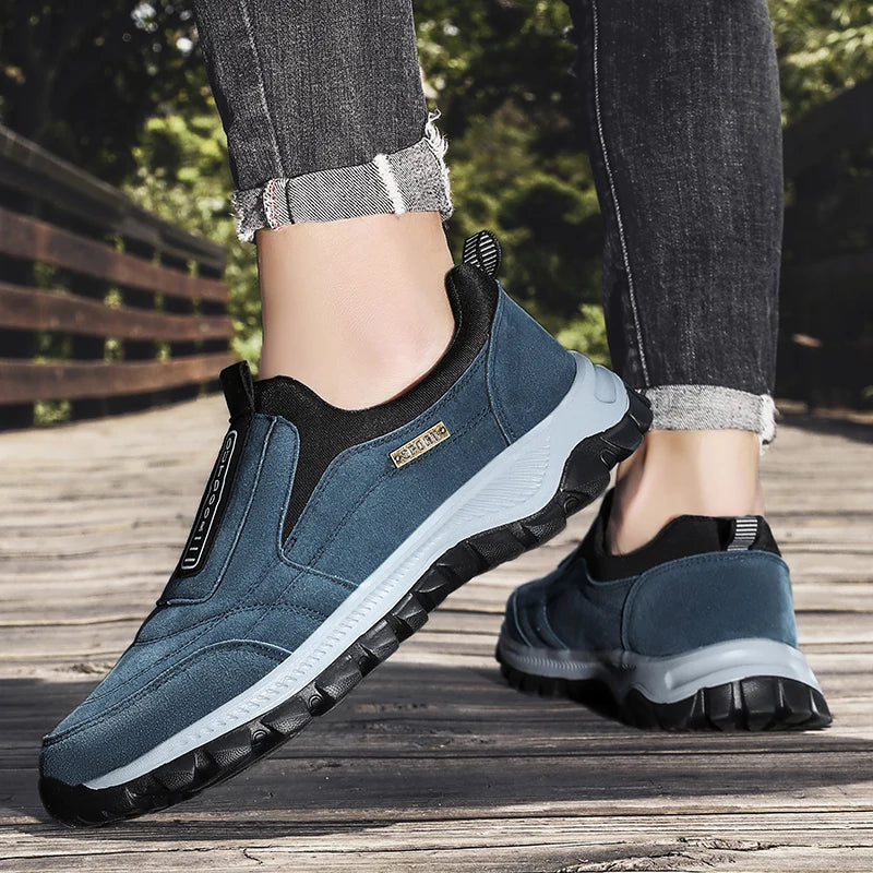 Heren Casual Wandelschoenen Ademend Suède Leer 4