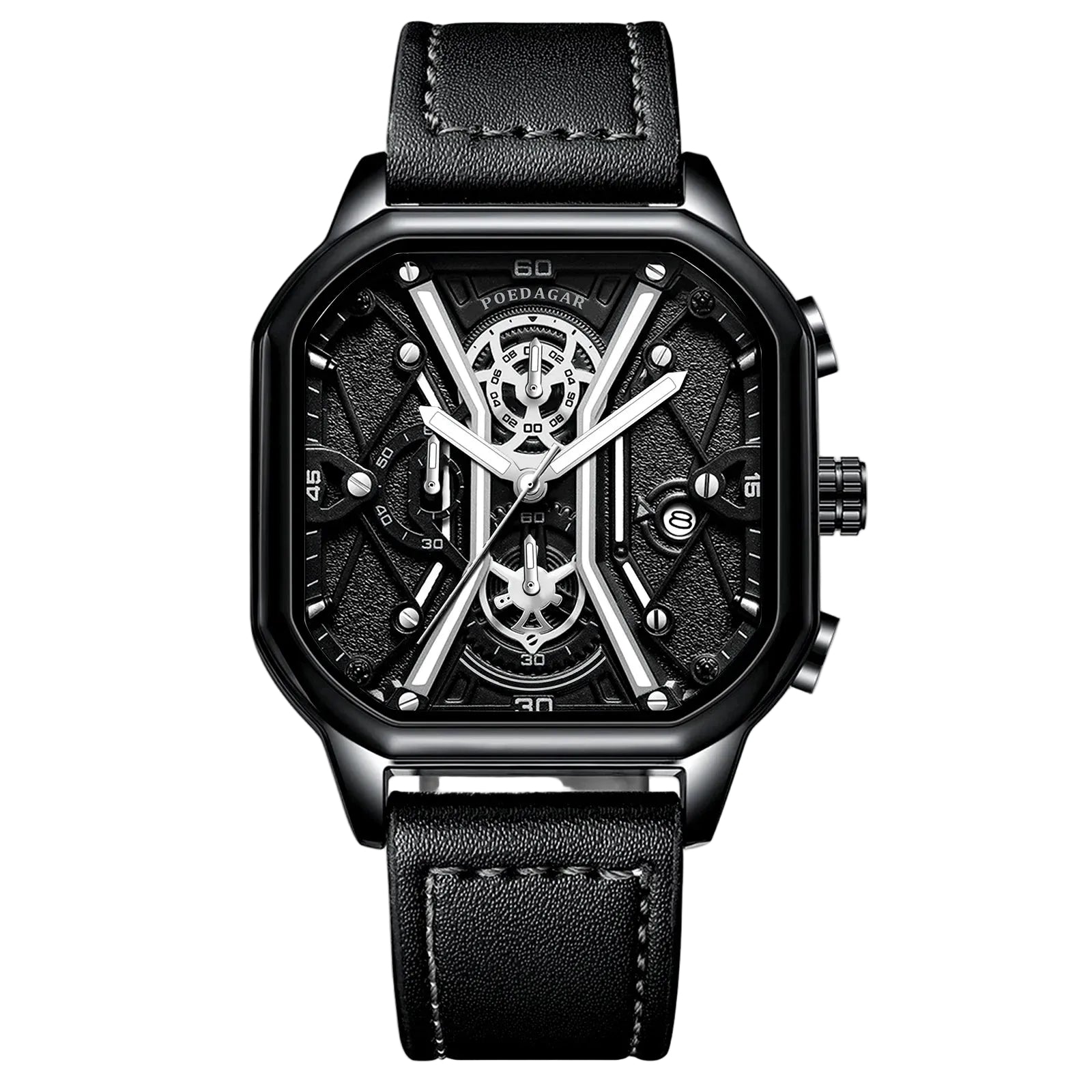 Heren Chronograaf Horloge met Skelet Wijzerplaat 5