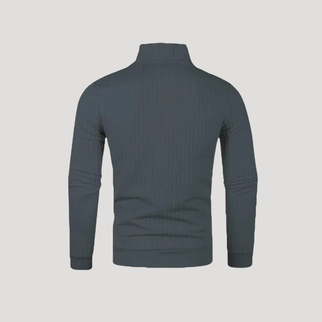 Heren Coltrui met Geribbelde Textuur en Kwart Rits 7