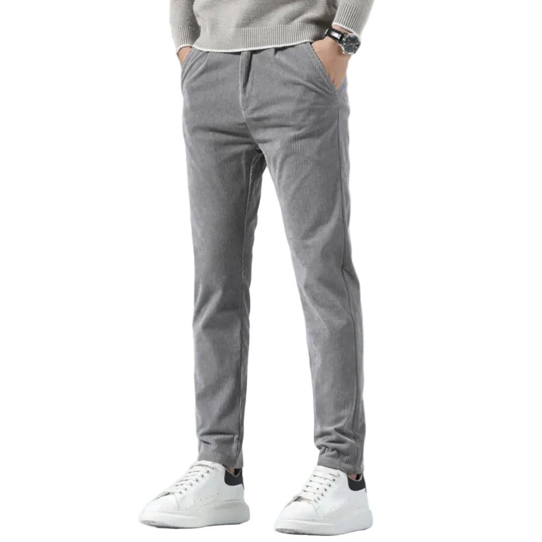 Heren Corduroy Broek Met Geribbelde Textuur 0