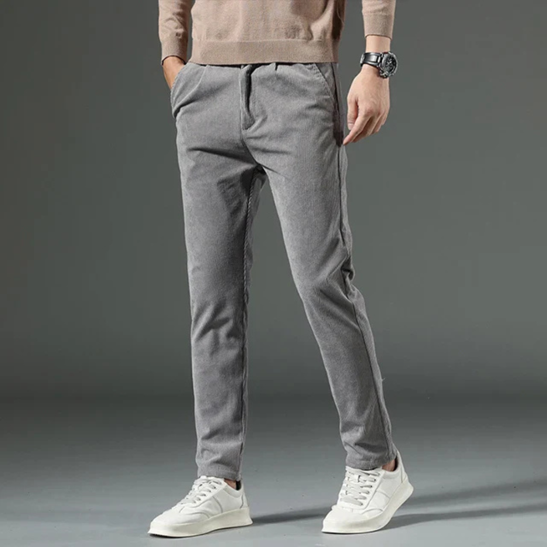 Heren Corduroy Broek Met Geribbelde Textuur 3