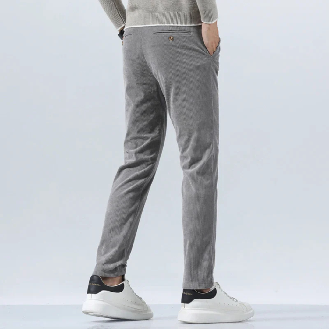 Heren Corduroy Broek Met Geribbelde Textuur 4