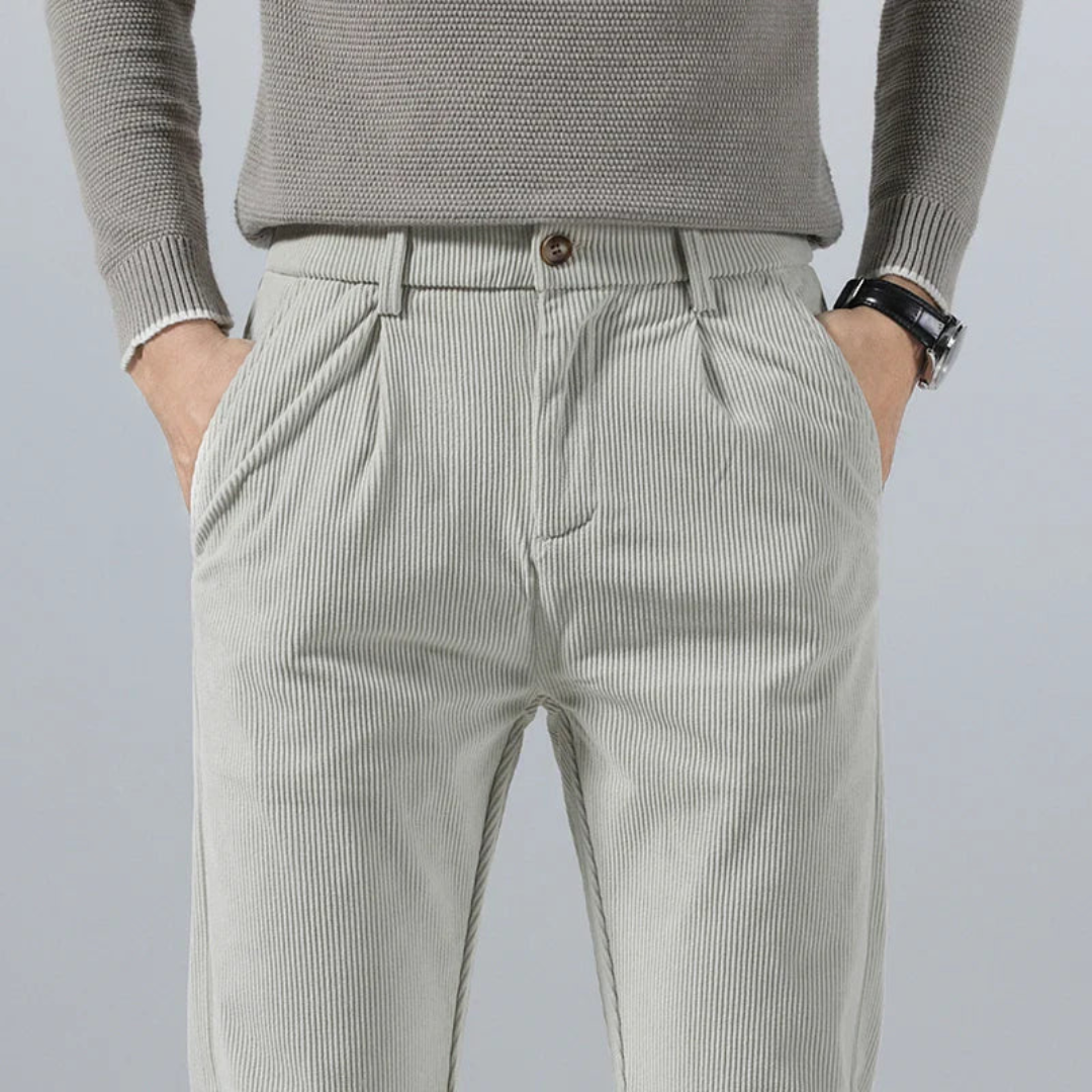 Heren Corduroy Broek Met Geribbelde Textuur 5