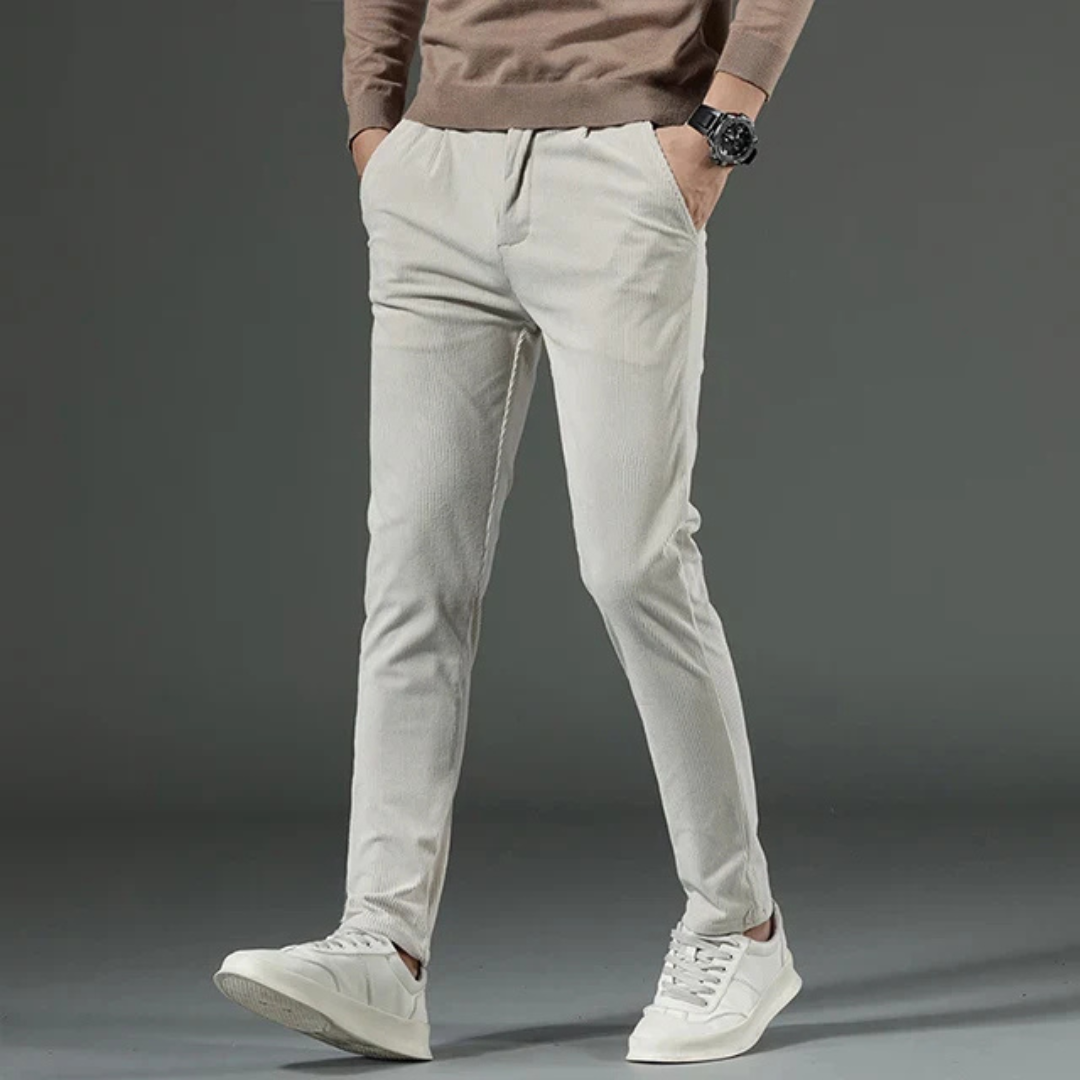 Heren Corduroy Broek Met Geribbelde Textuur 6