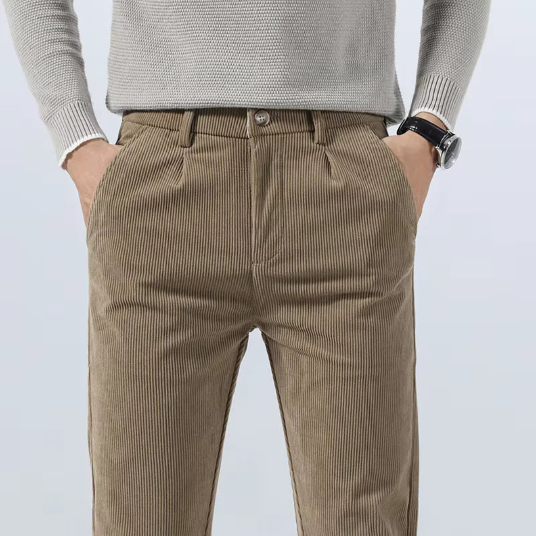 Heren Corduroy Broek Met Geribbelde Textuur 7