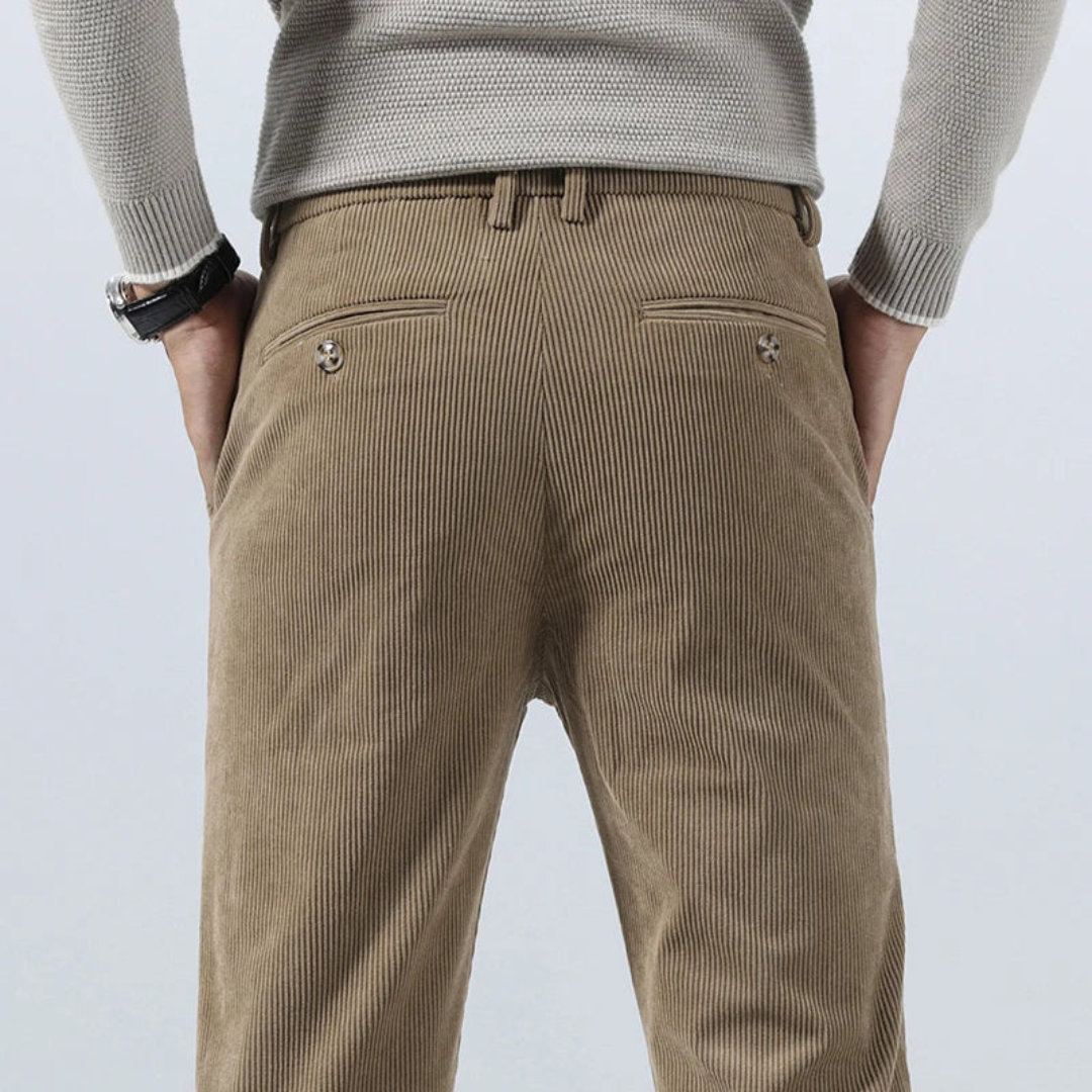Heren Corduroy Broek Met Geribbelde Textuur 8