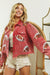 Heren Corduroy Jas met Pailletten in Rood 1