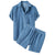 Heren Corduroy Shirt en Shorts Set Casual Comfort 0