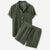 Heren Corduroy Shirt en Shorts Set Casual Comfort 1