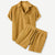 Heren Corduroy Shirt en Shorts Set Casual Comfort 2