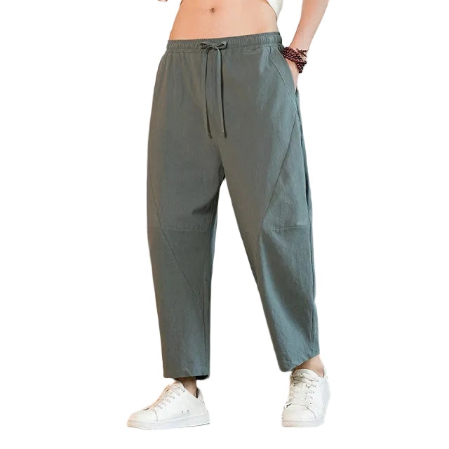 Heren Cropped Broek met Elastische Taille en Trekkoord 0