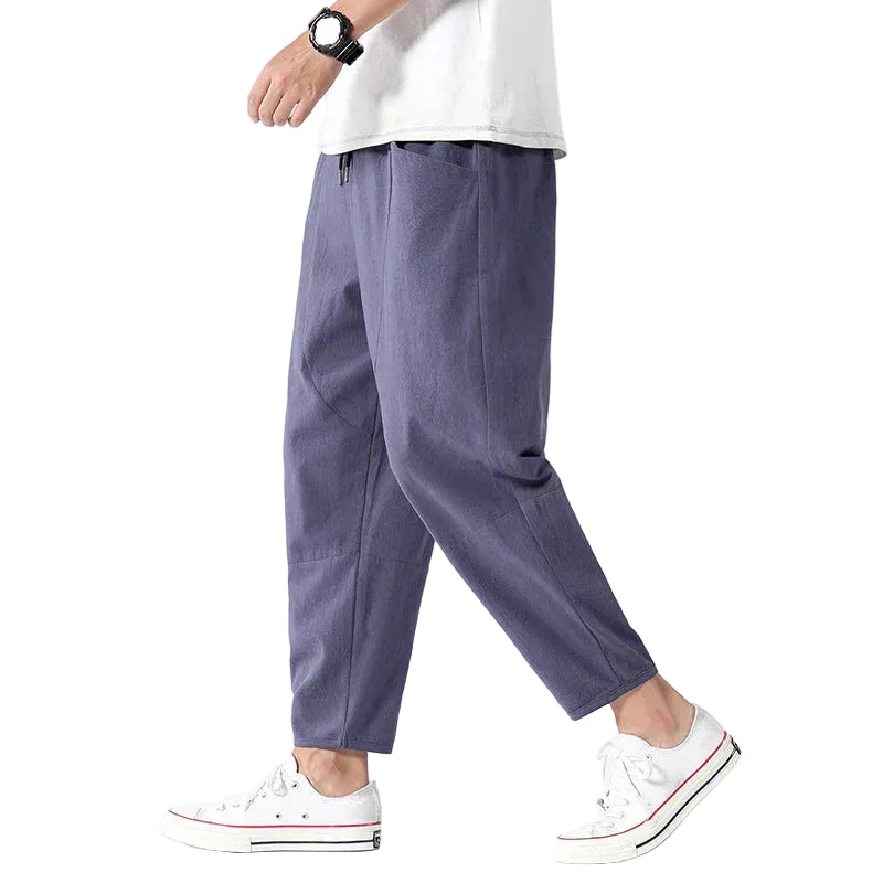 Heren Cropped Broeken Casual Met Verstelbare Taille 0