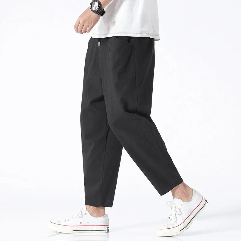 Heren Cropped Broeken Casual Met Verstelbare Taille 1