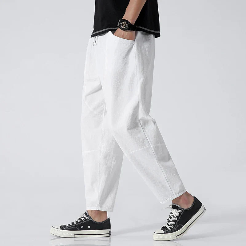 Heren Cropped Broeken Casual Met Verstelbare Taille 3
