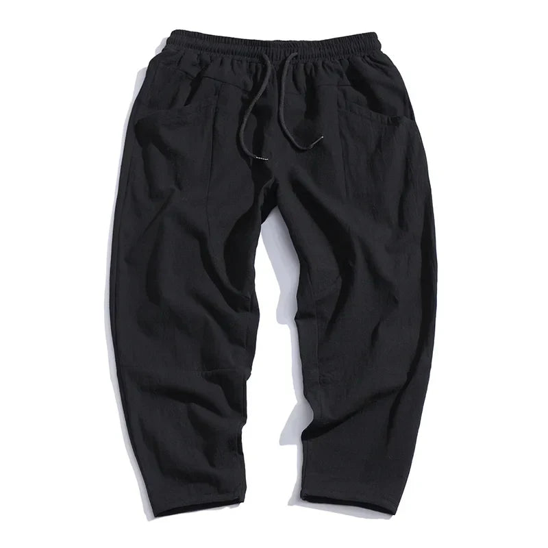 Heren Cropped Broeken Casual Met Verstelbare Taille 4