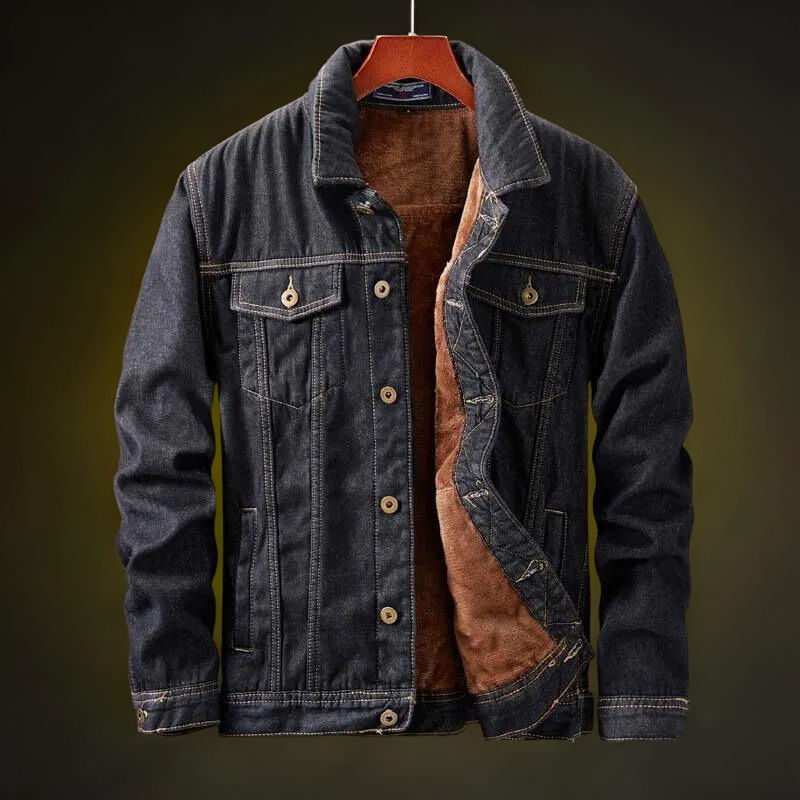 Heren Denim Jacket Met Fleece Voering 4