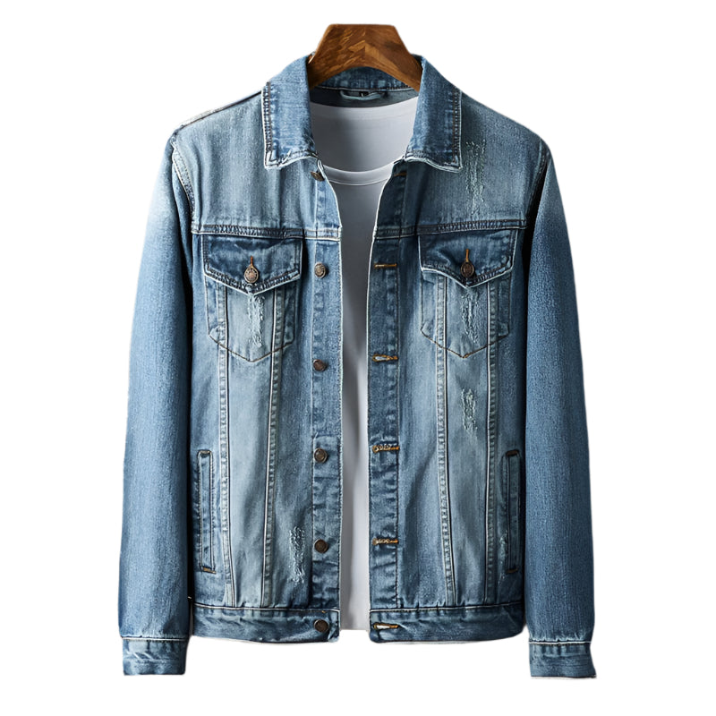 Heren Denim Jacket Met Tijdloos Ontwerp 0