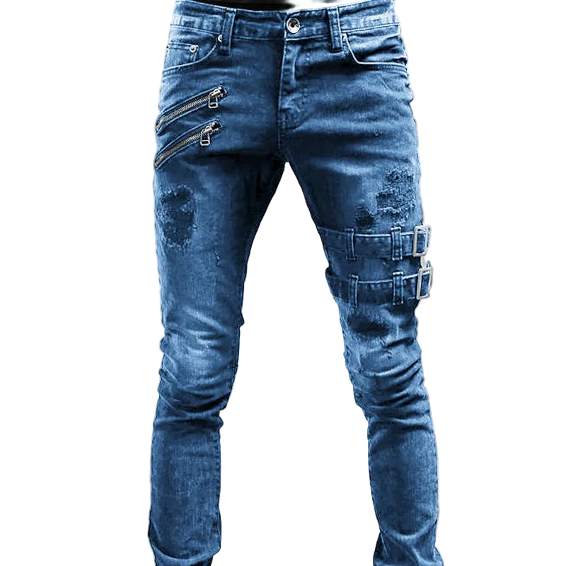 Heren Denim Jeans Met Slanke Pasvorm 0