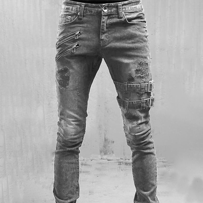 Heren Denim Jeans Met Slanke Pasvorm 2