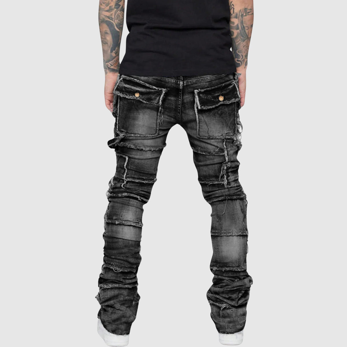 Heren Denim Jeans Met Versleten Afwerking 4