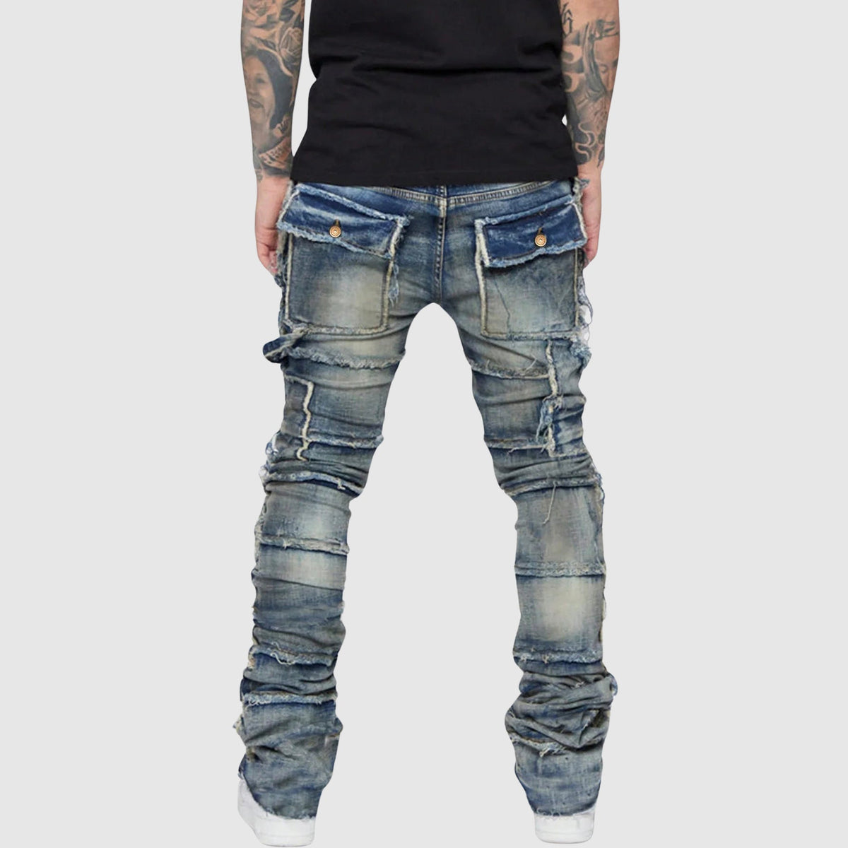 Heren Denim Jeans Met Versleten Afwerking 5