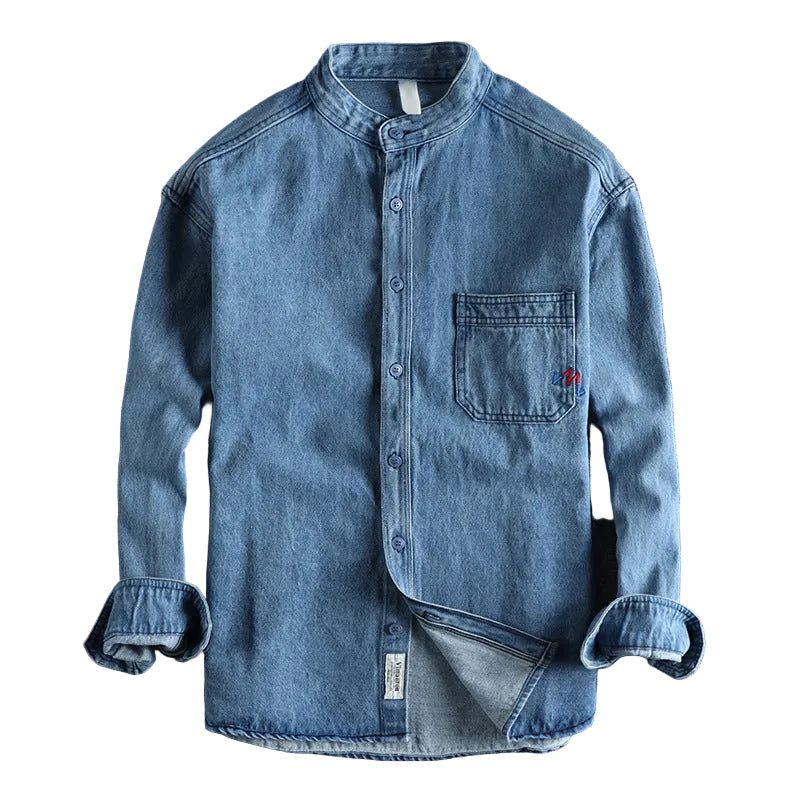 Heren Denim Overhemd Lente Washed Stijl 0