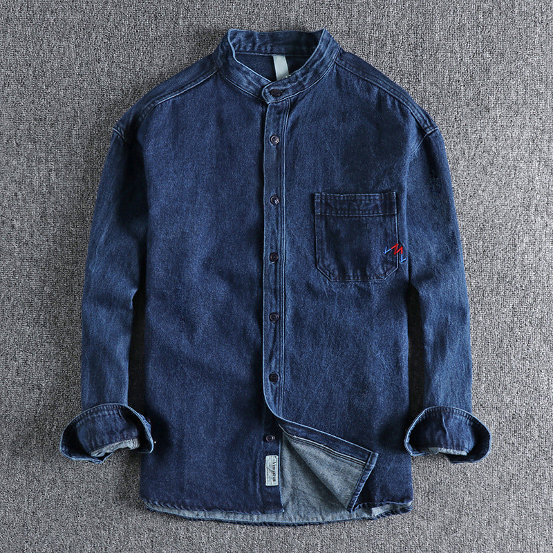 Heren Denim Overhemd Lente Washed Stijl 1