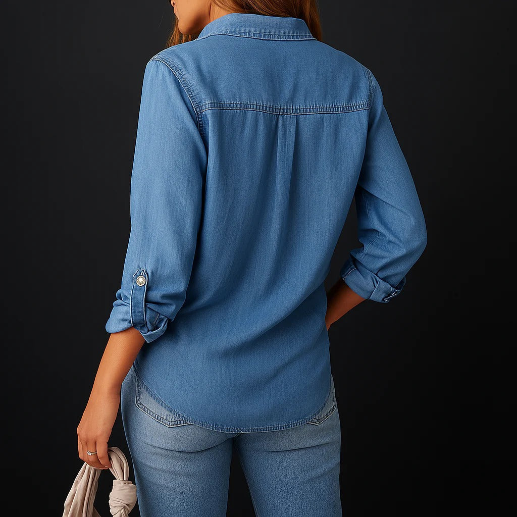 Heren Denim Overhemd Met Knopen 2