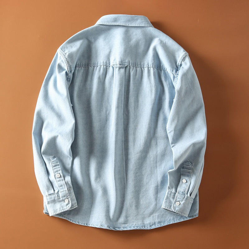 Heren Denim Overhemd Retro Stijl 2