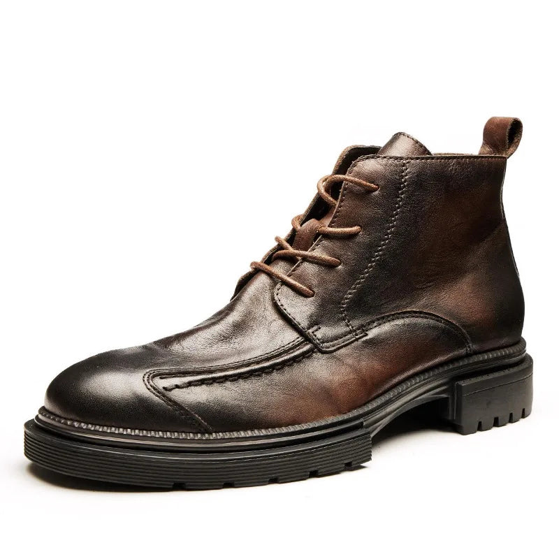 Heren Enkellaarzen Retro Met Dikke Zool 0