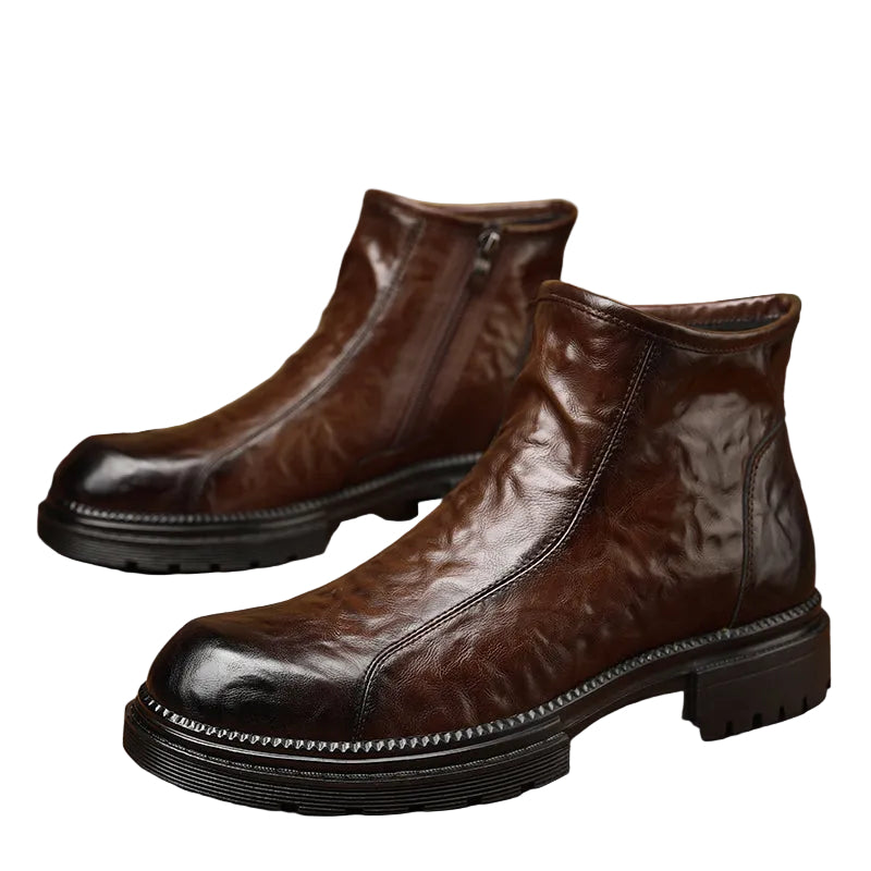 Heren Enkellaarzen met Rits en Dikke Zool voor Casual en Smart-Casual Stijl 0