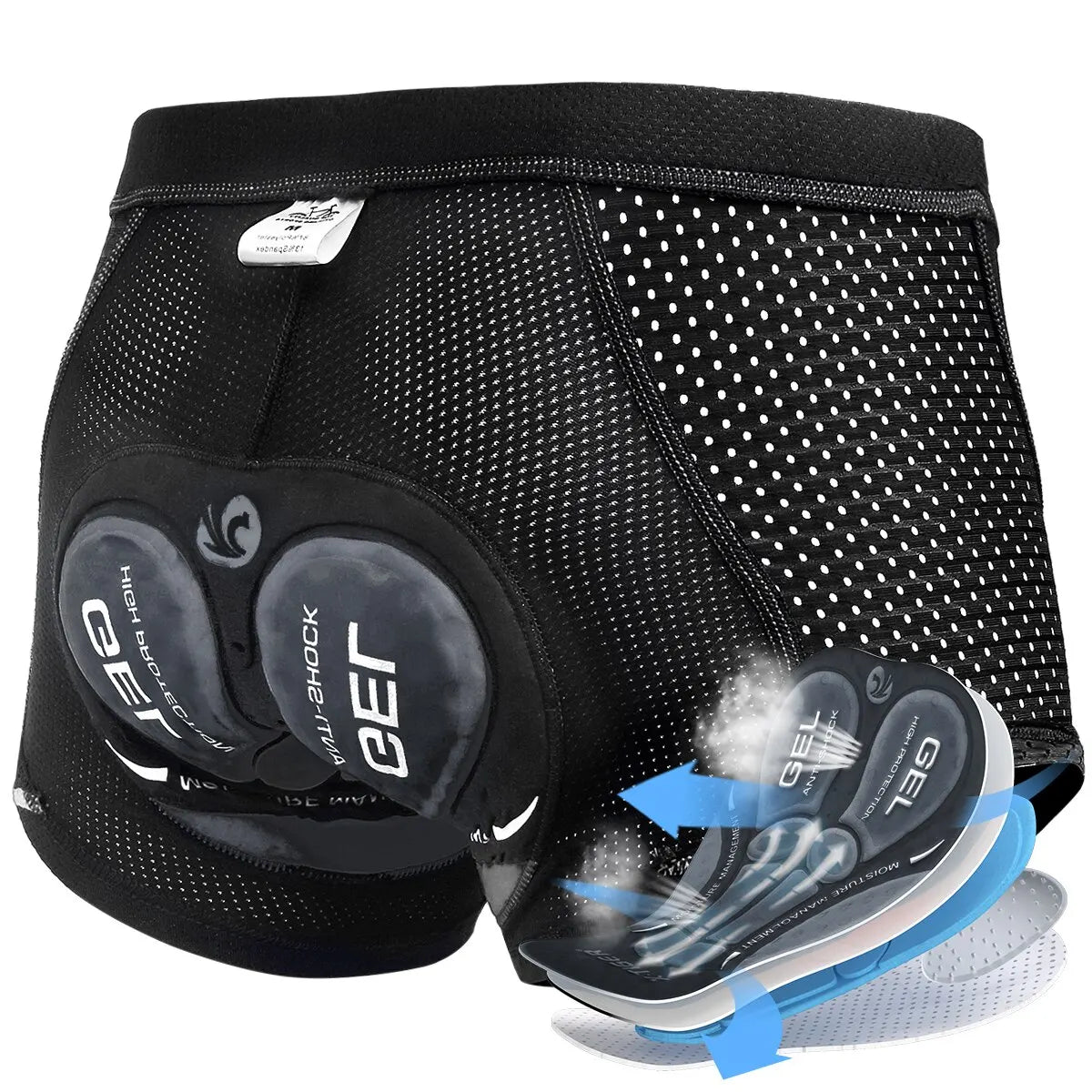 Heren Fietsondergoed met 5D Gel Kussen MTB Boxer 0