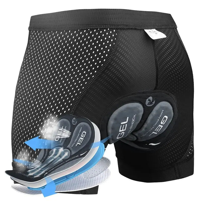 Heren Fietsshorts 5D Ademend Gevoerd Polyester Spandex 6