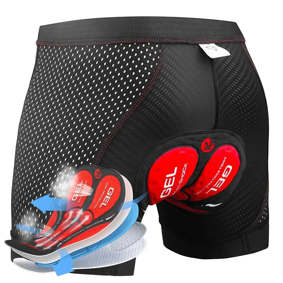 Heren Fietsshorts 5D Ademend Gevoerd Polyester Spandex 7