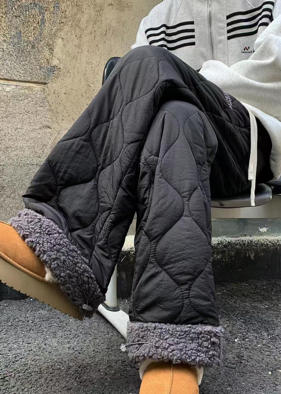 Heren Fleece Broek met Zakken en Patchwork 0