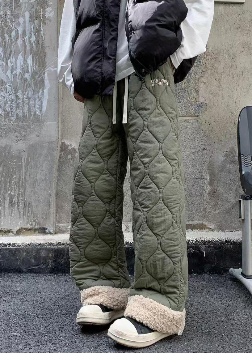 Heren Fleece Broek met Zakken en Patchwork 1